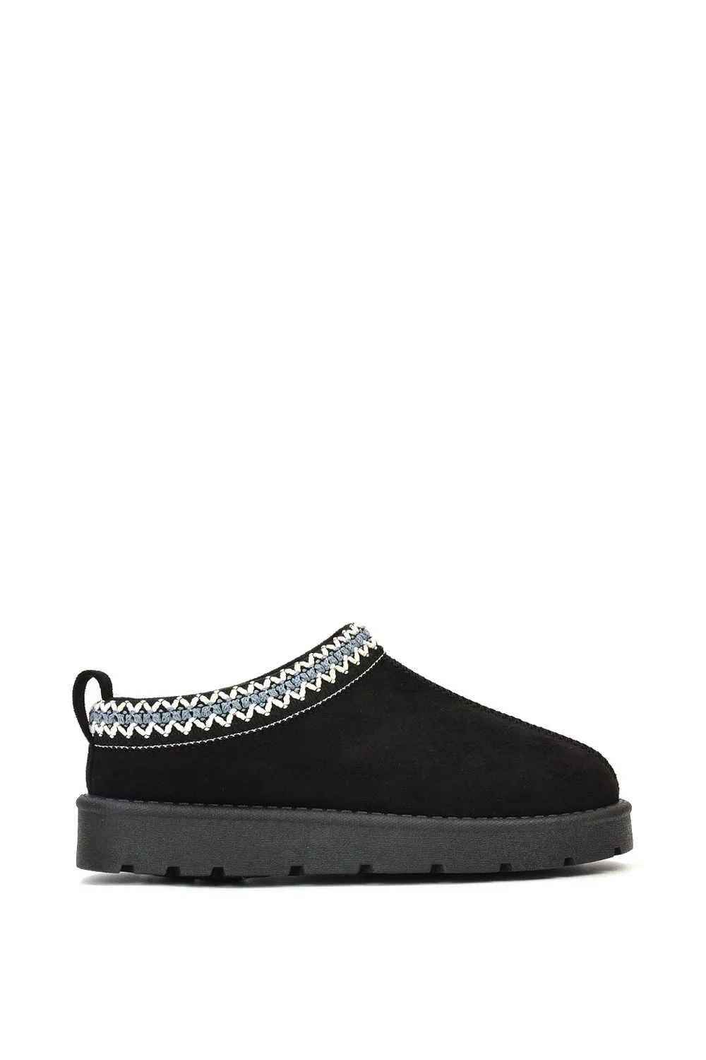'Zoe' Aztec Faux Fur Slip On Micro Slippers