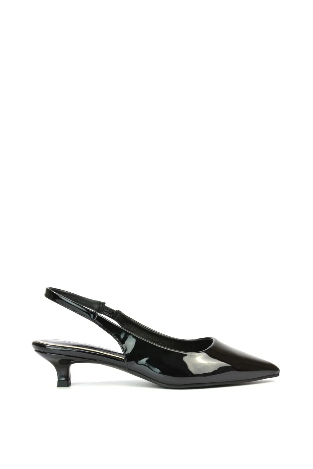 'Jenny' Pointed Toe Low Kitten Heel Slingback Pumps