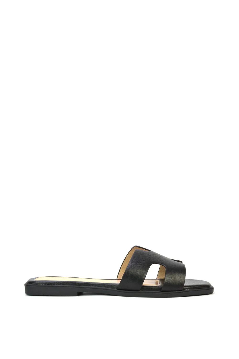 'Leanna' Cut Out Slip On Flat Sandals Sliders