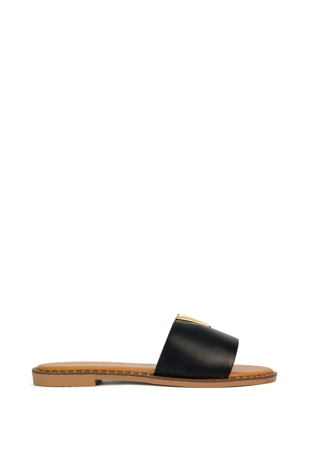 'Rorie' Slip On Cut Out Flat Sandal Sliders