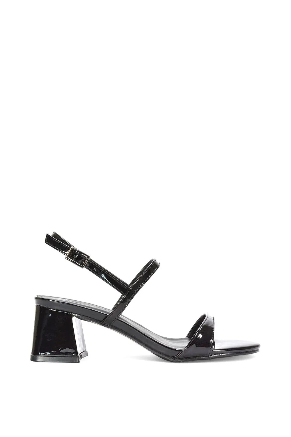 'Izzy' Strappy Slingback Peep Toe Mid Block Heel Sandals