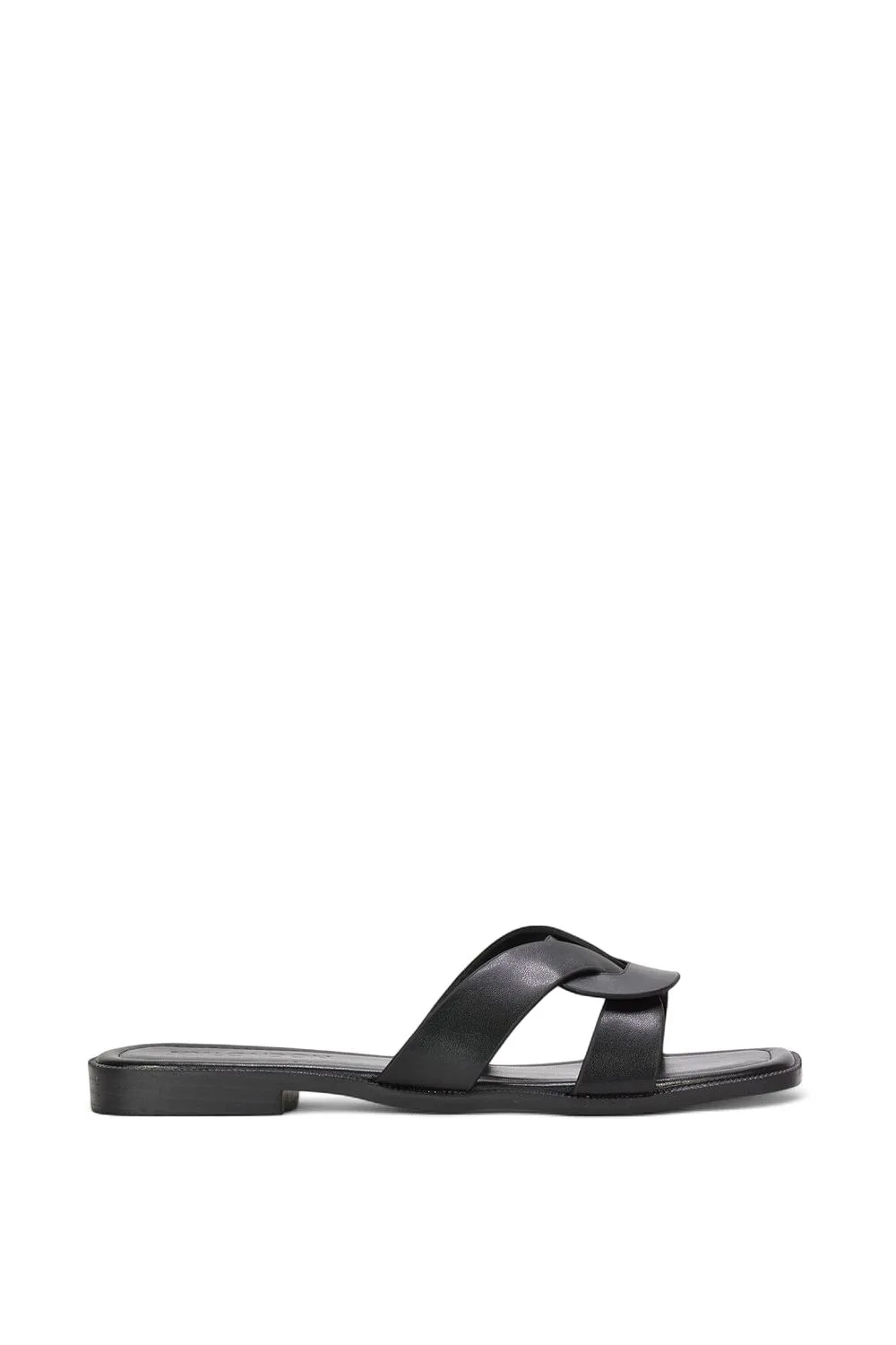 'Charley' Open Toe  Slip On Slider Sandals With Square Toe