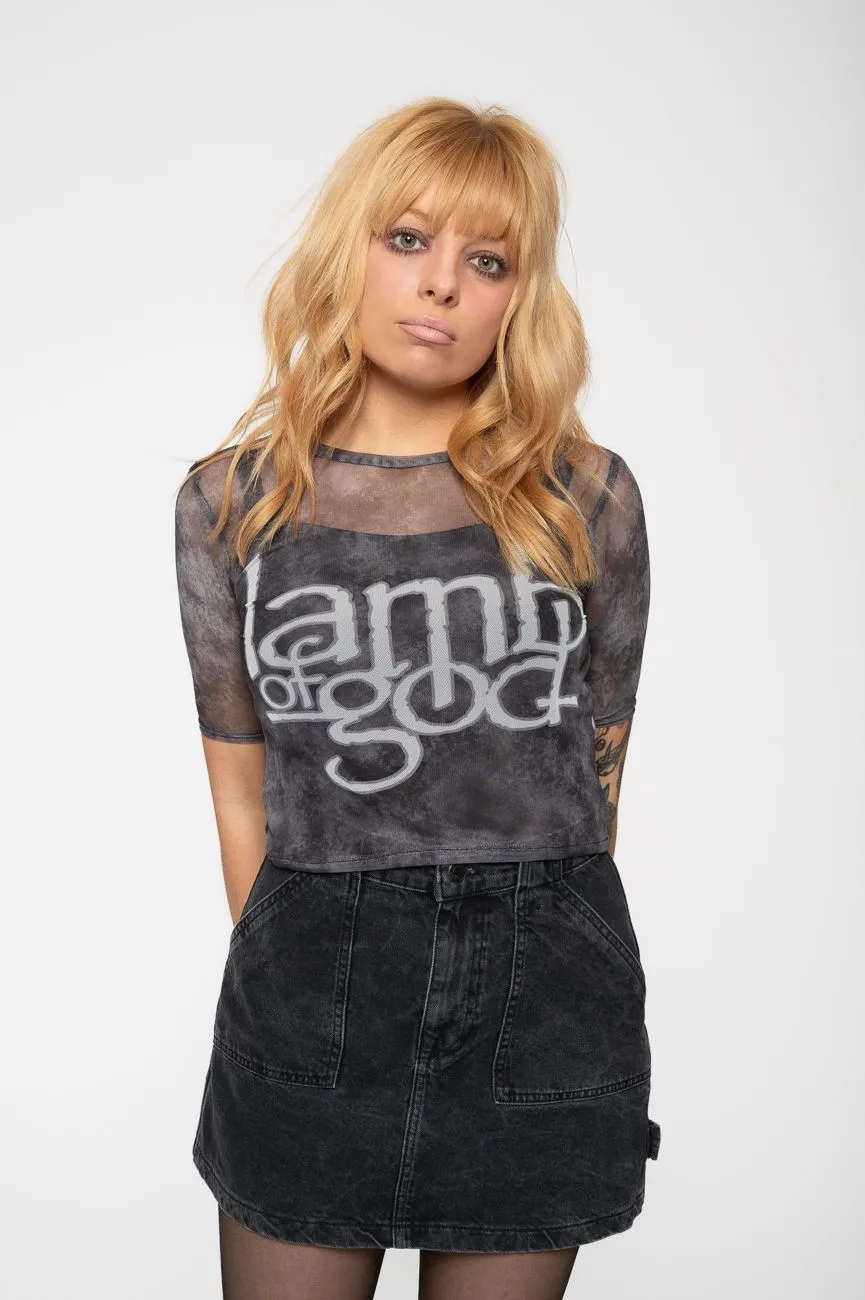 Band Logo Mesh Crop Top