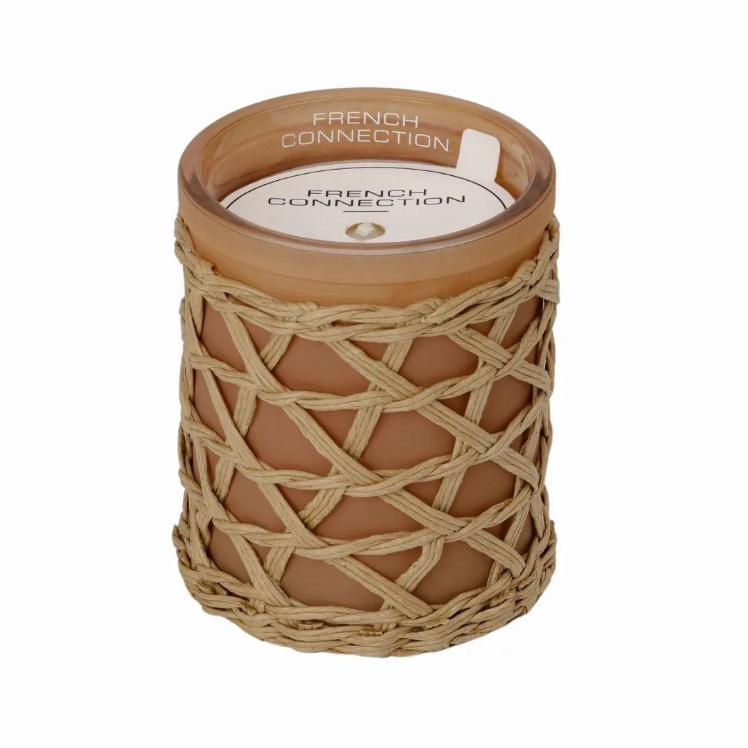 Cedarwood & Citrus Scented Jar Candle with Woven Rattan – Luxury Gift