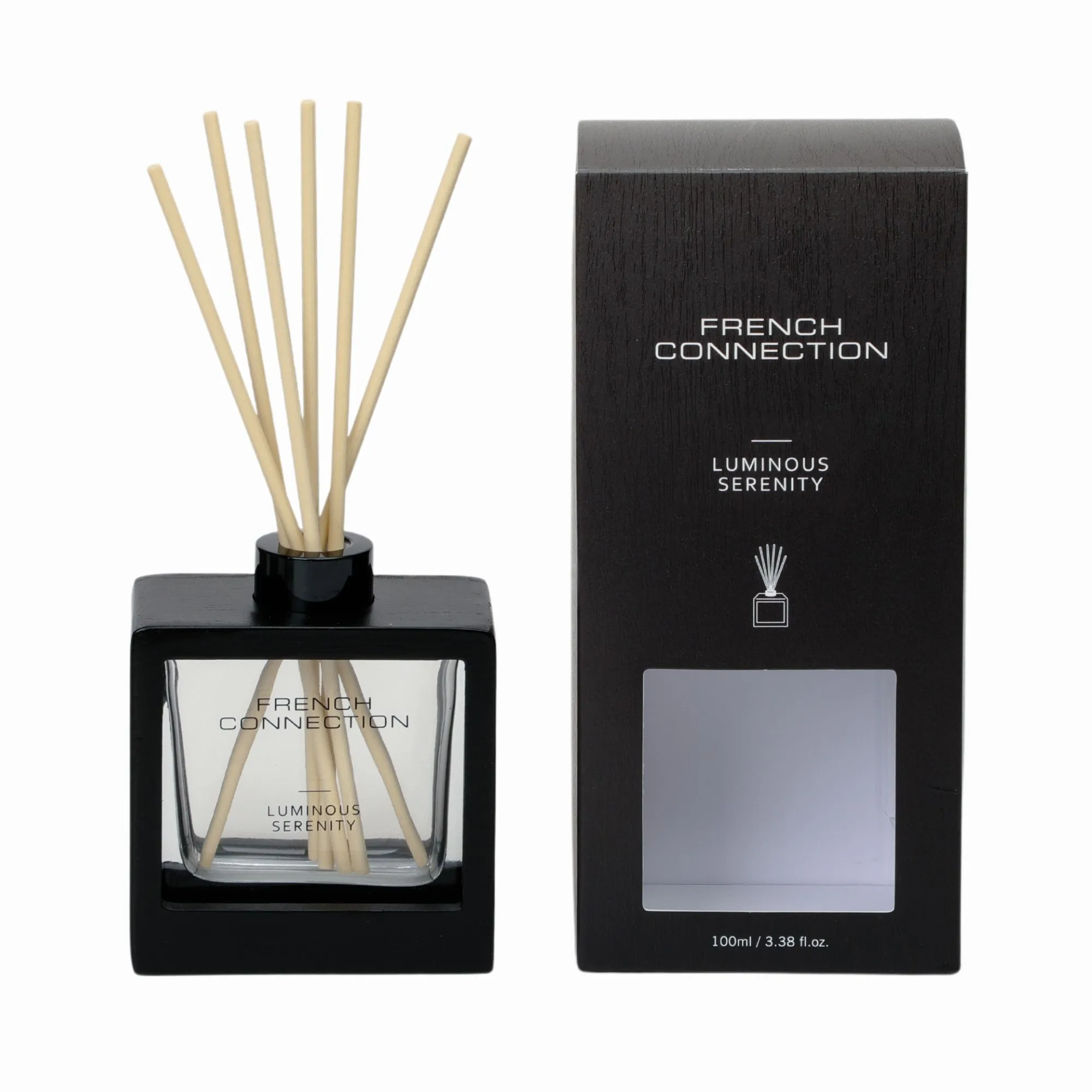 Luminous Serenity Reed Diffuser 100ml Black Wooden Surround