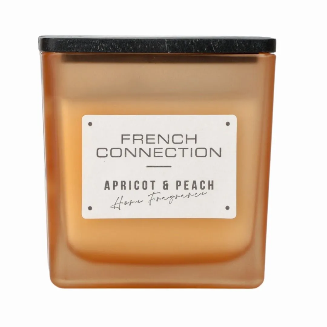 Square Apricot & Peach Candle Long-Lasting Luxury Gift