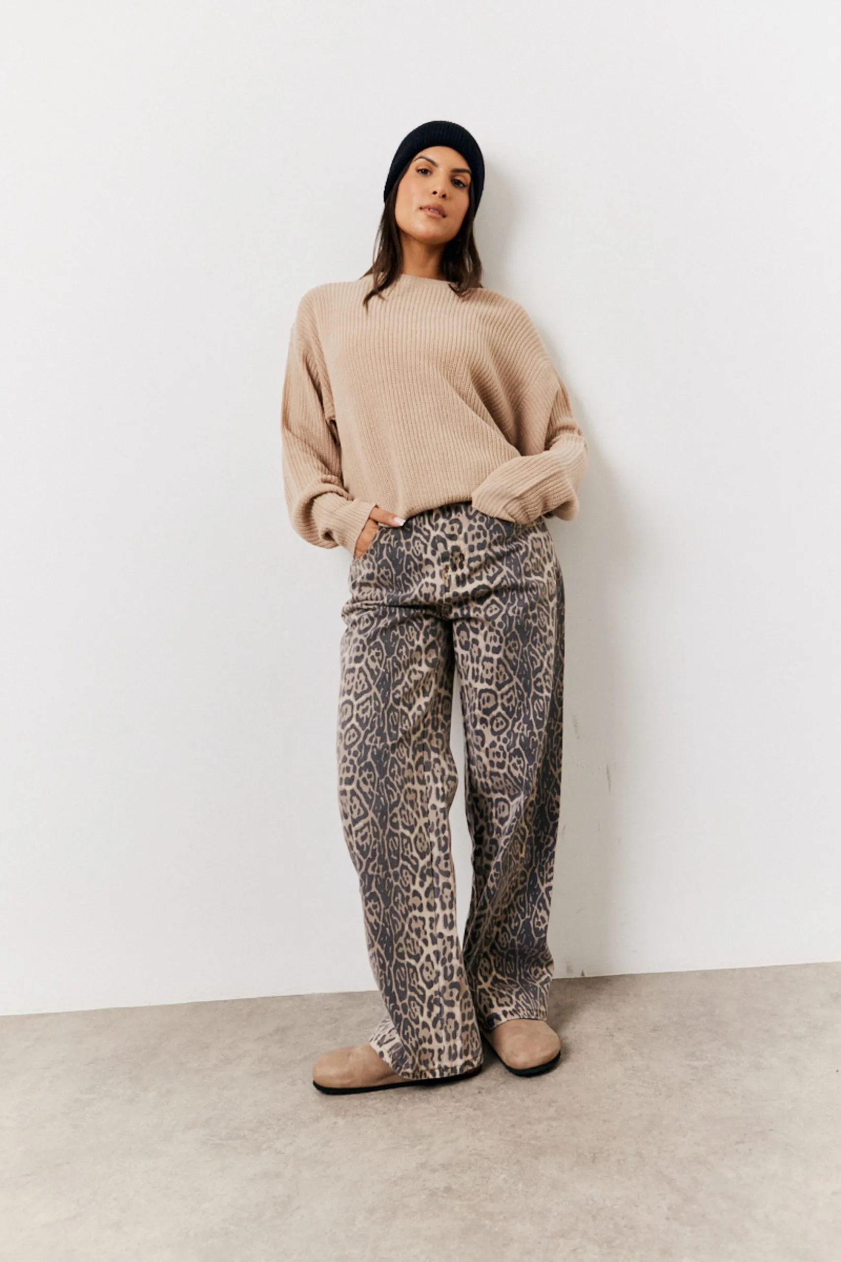 Leopard Straight Leg Jeans