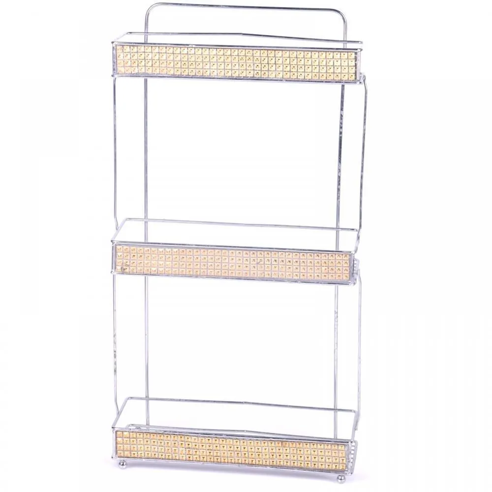 Chrome Gold 3 Tier Bathroom Hanging Shower Storage Rack Organiser