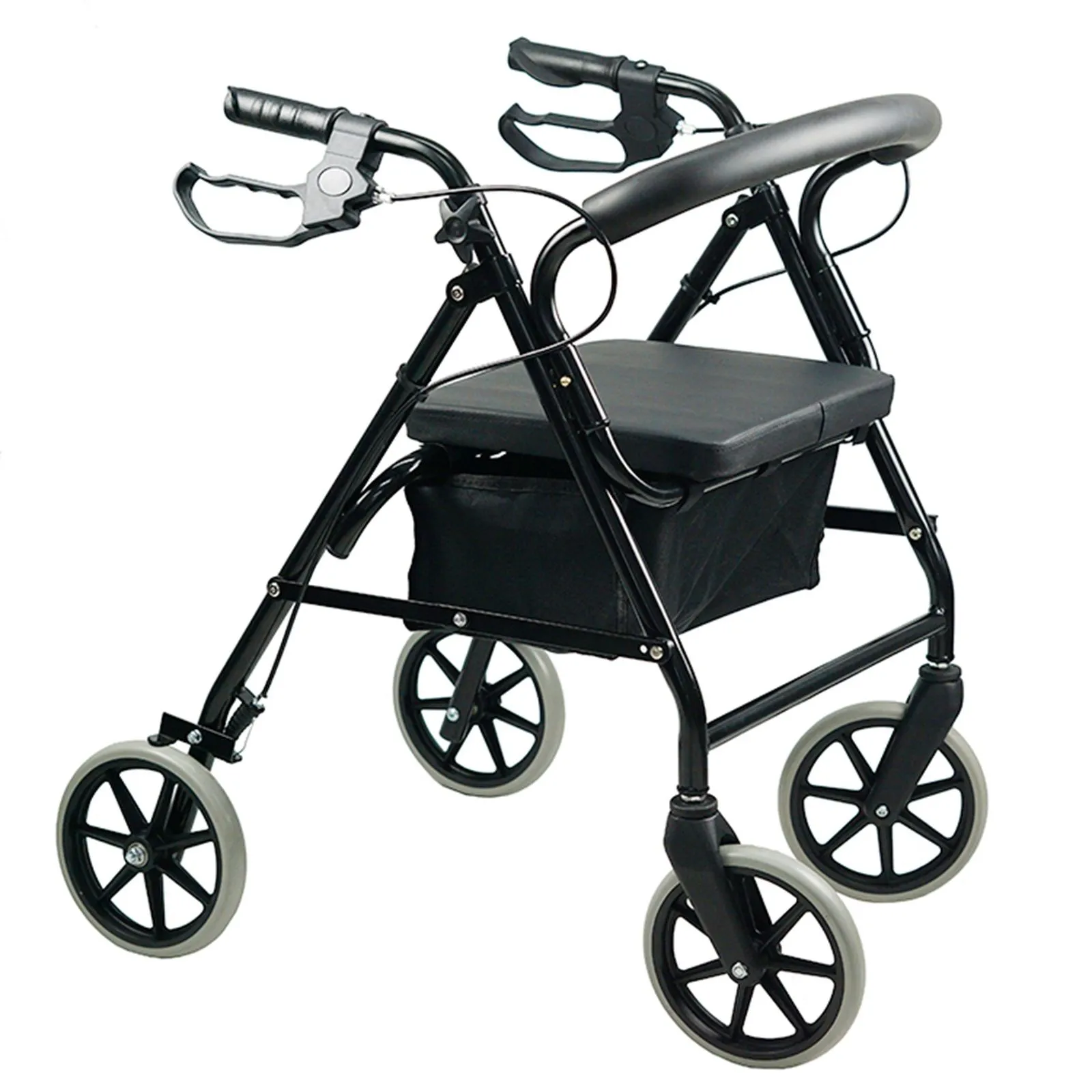 Folding Rollator Walker with Seat 4 Wheels