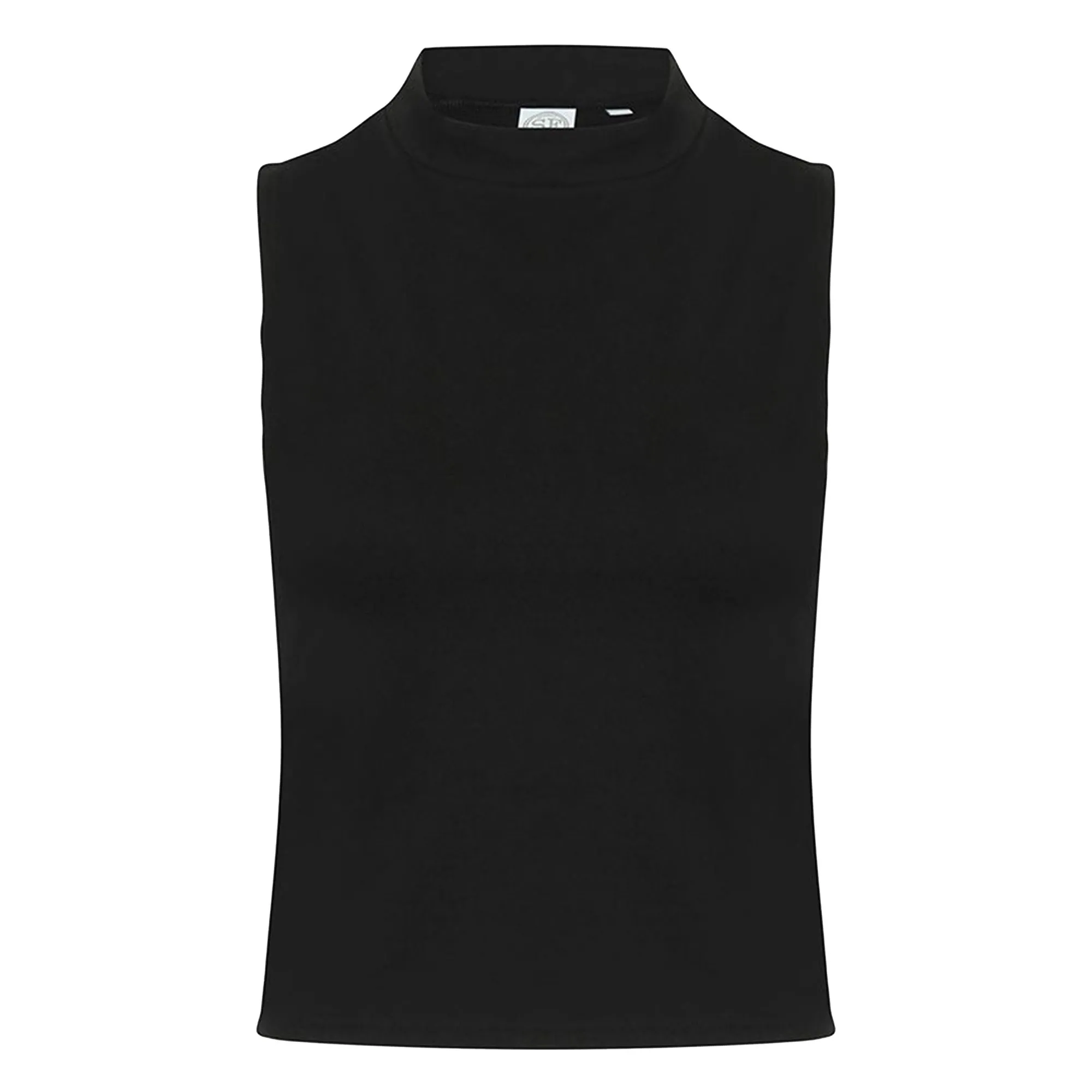 High Neck Crop Sleeveless Vest Top