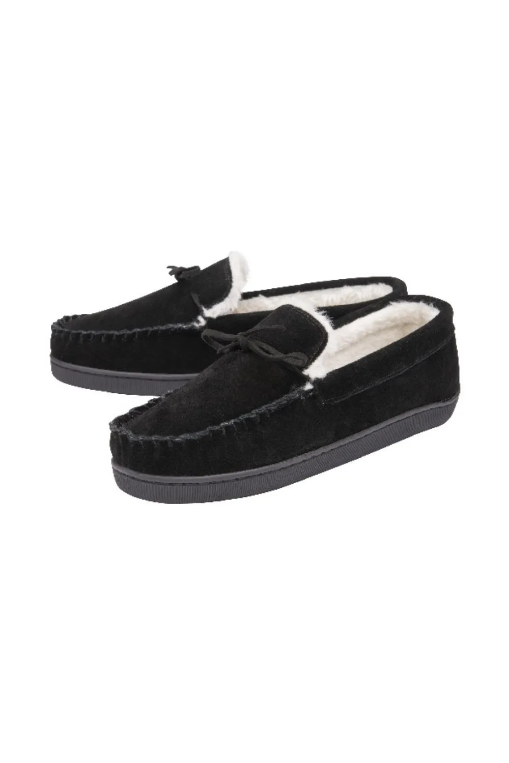 Real Suede Leather Fleece Lined Slippers