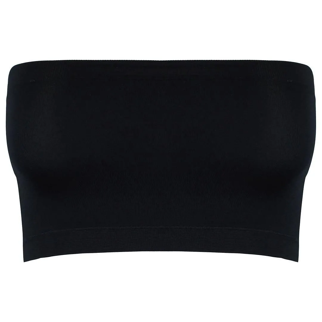 Logo Strapless Black Seamless Bandeau