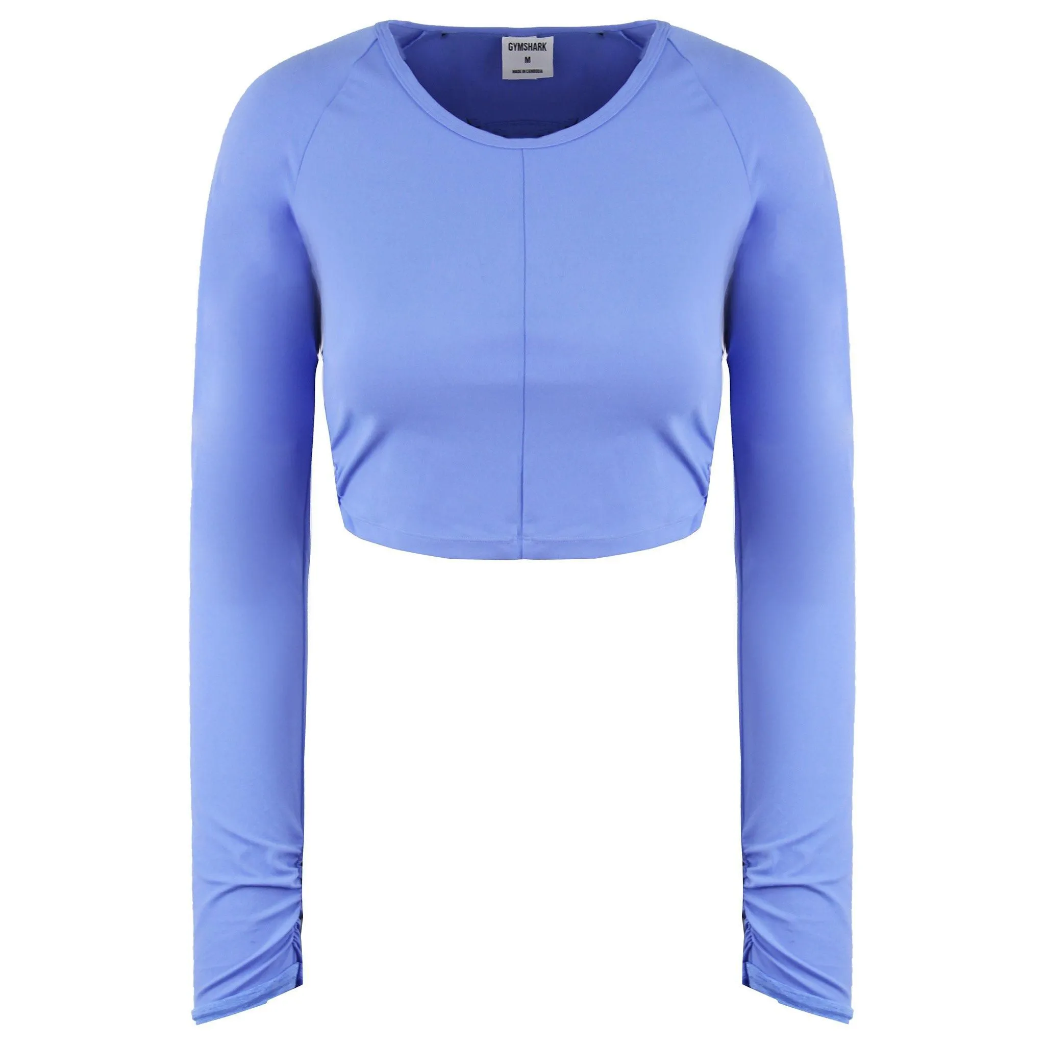 Long Sleeve Blue Crop Top