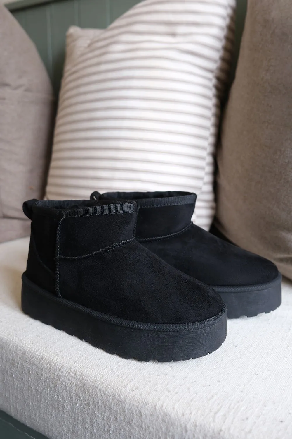 'Maple' Faux Fur Lining Platform Ankle Boots