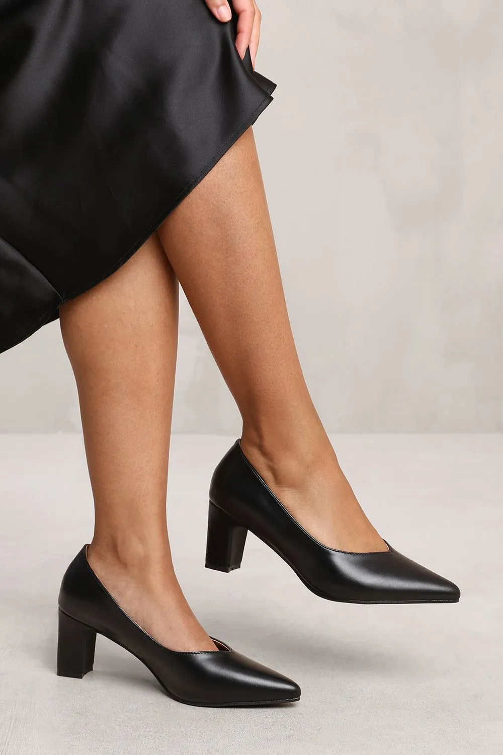 'Ava' Block Heel With Pointed Toe