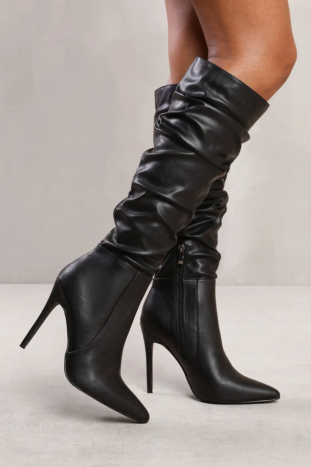 'Amelia' Below Knee High Heel Slouch Boot