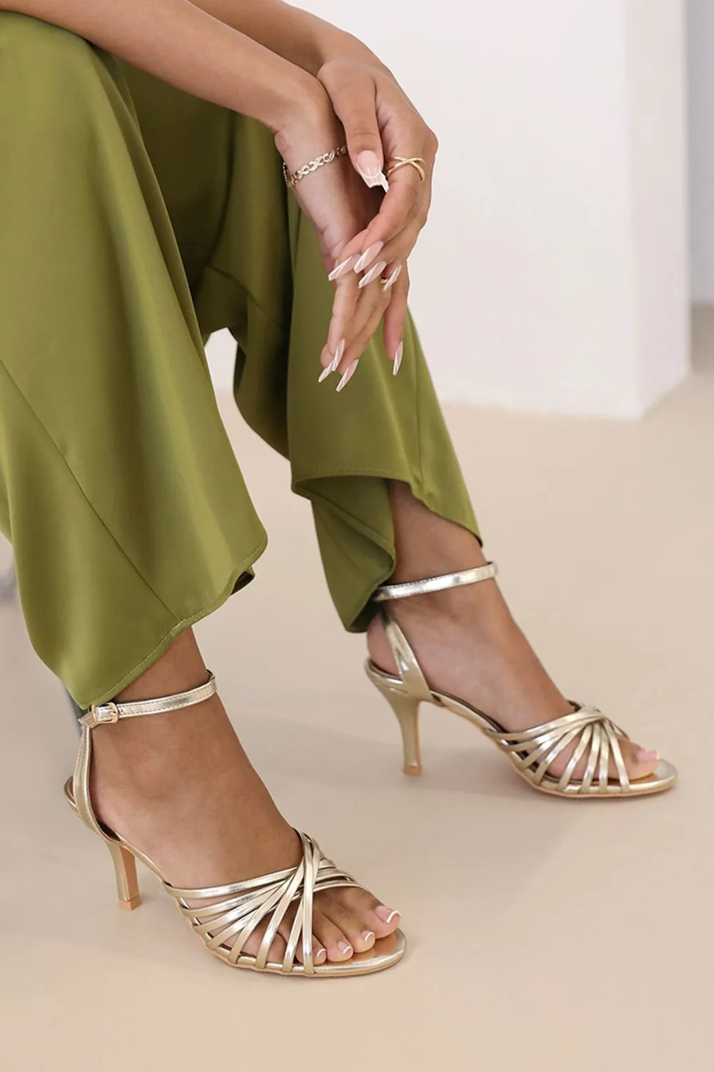 'Raelynn' Multi Cross Over Strap Mid Heels