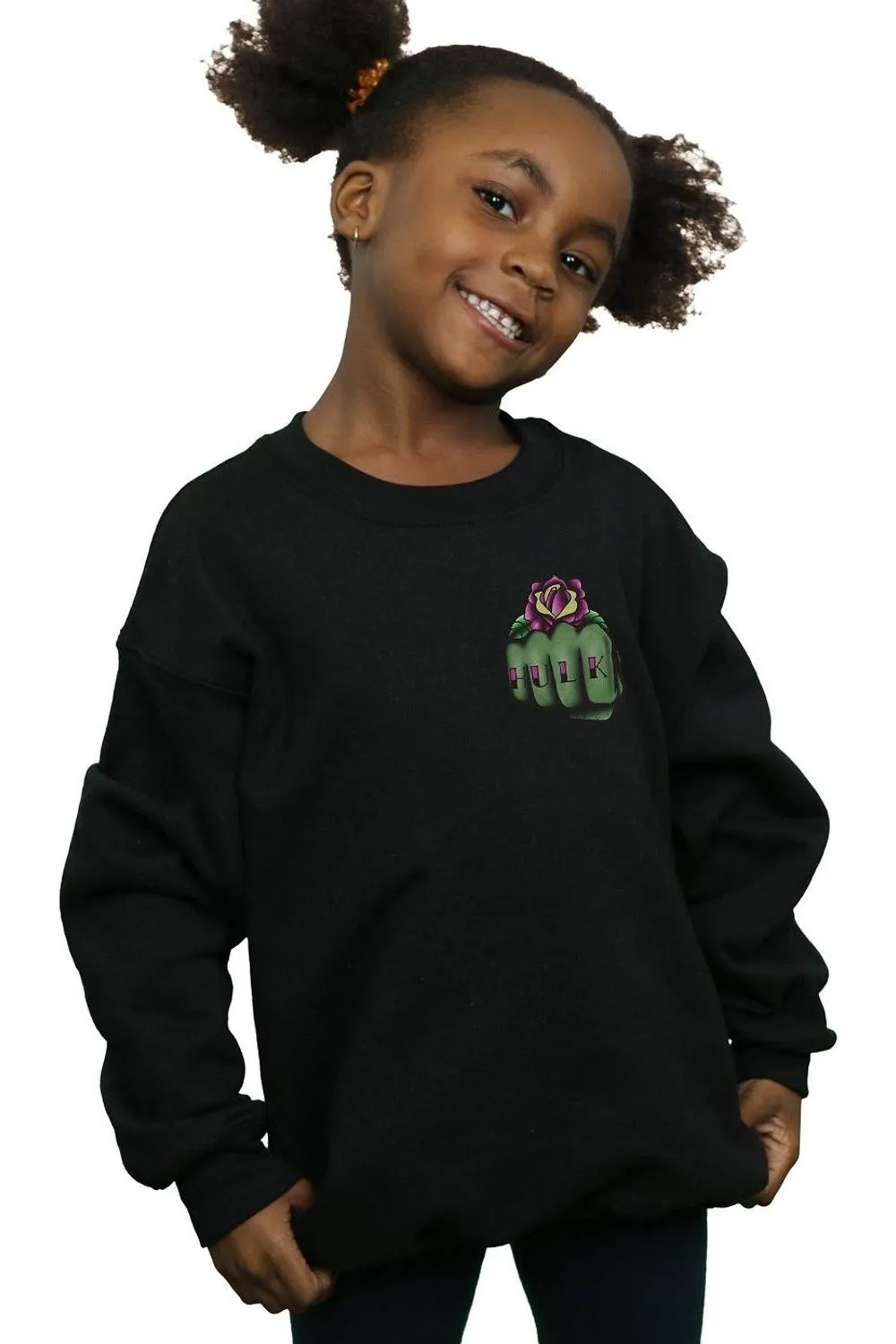 Hulk Tattoo Fist Breast Print Sweatshirt