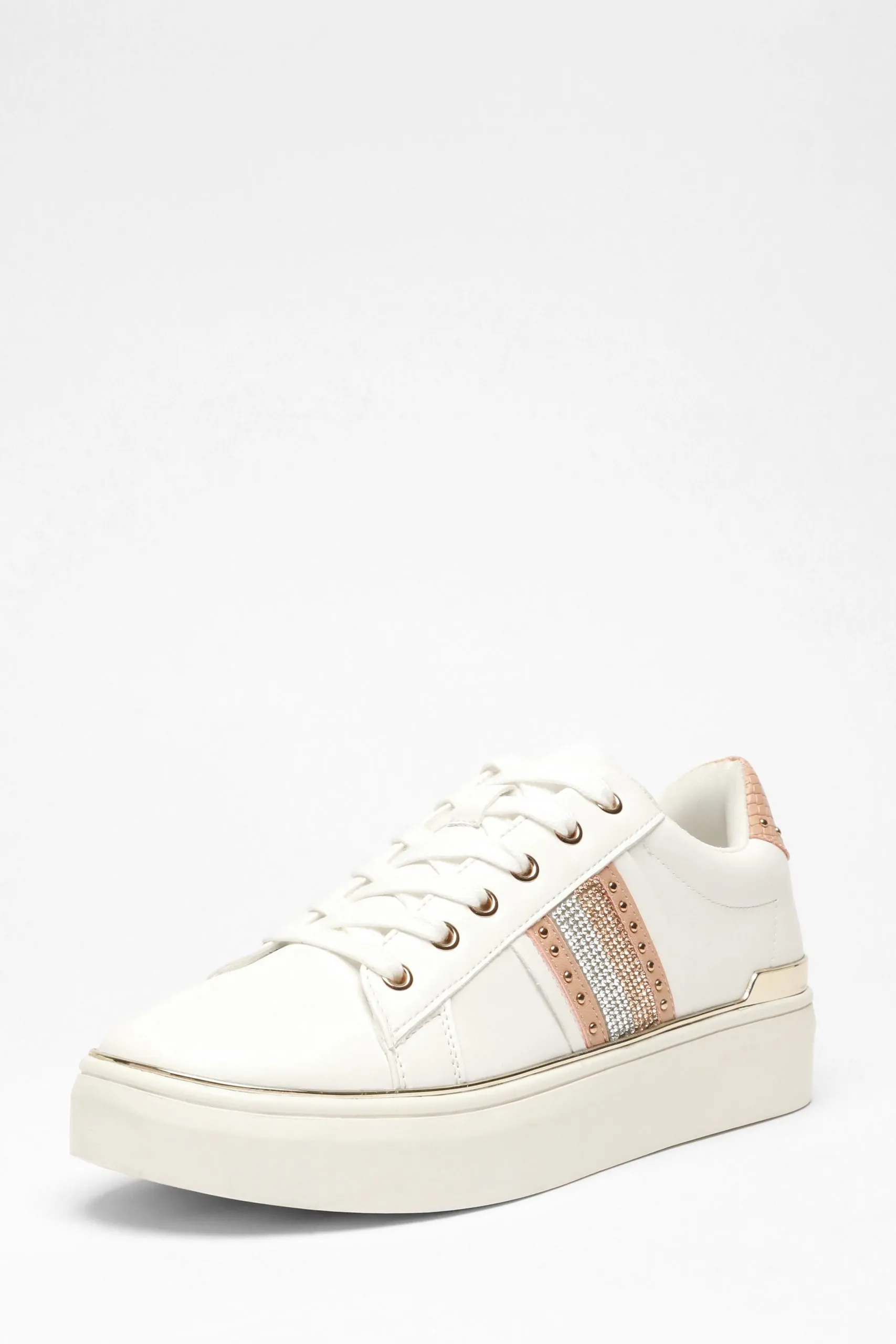 Faux Leather Trim Trainers