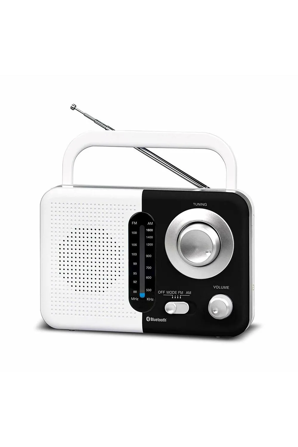SZ412 AM/FM 'Bluetooth Radio' with USB Port, Black/White