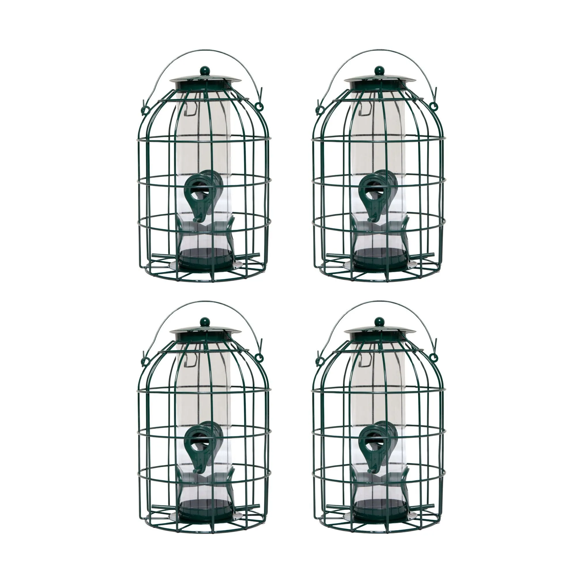 Pack of 4 Wild Bird Seed Feeder Cage with Squirrel Guard