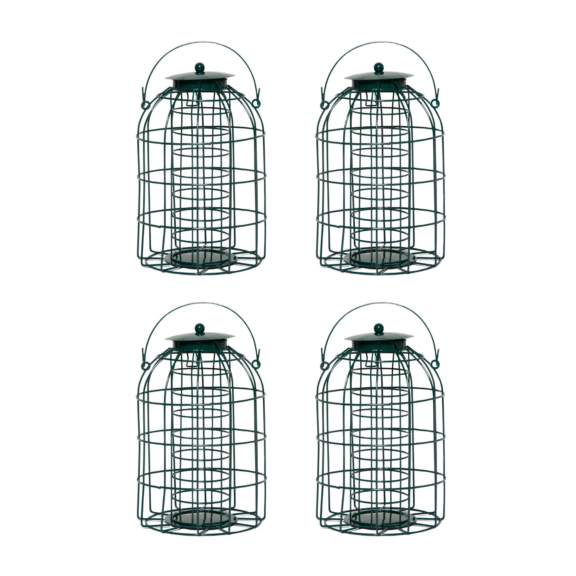 Pack of 4 Wild Bird Fat Ball Feeder with Squirrel Guard