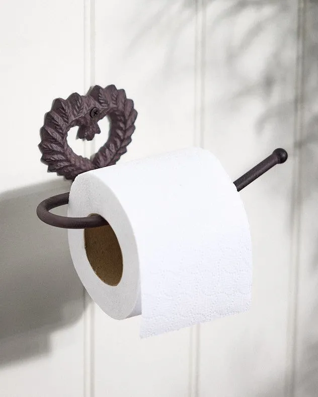 Vintage Style Antique Brown Cast Iron Toilet Roll Holder Wall Mounted Love Heart Toilet Roll Paper Tissue Dispenser