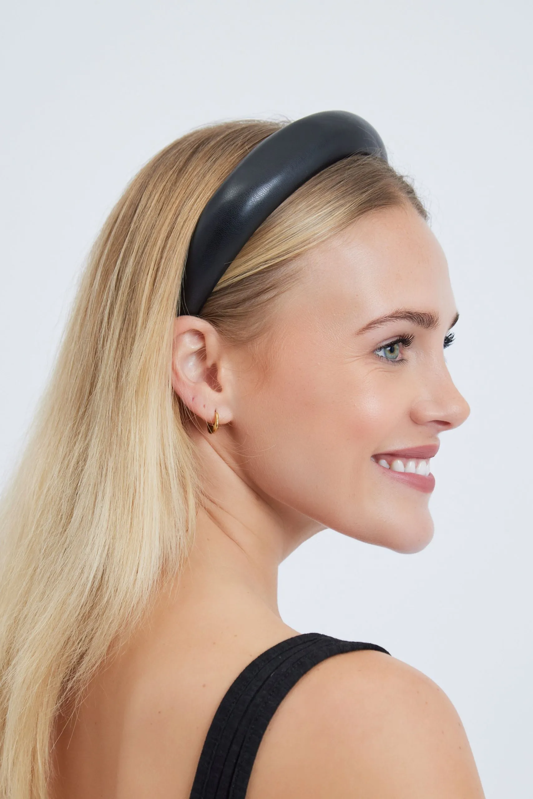 Faux Leather Padded Headband