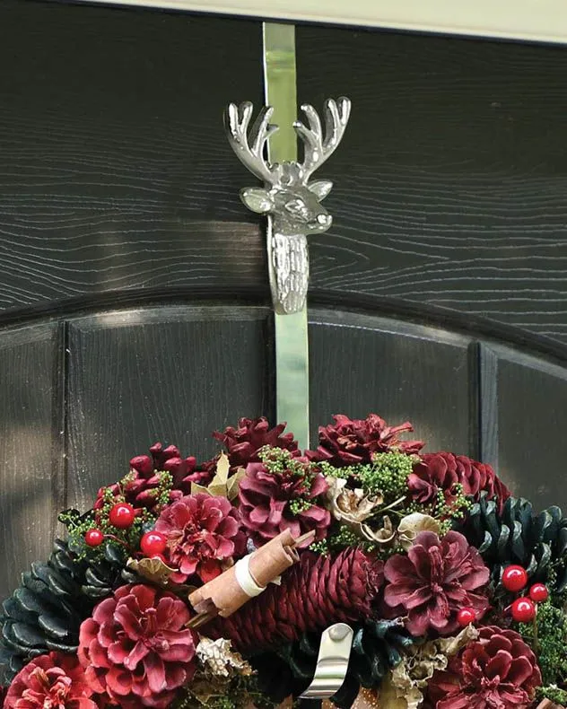 Woodland Stag Over Door Christmas Decoration  Wreath Hanger Hook