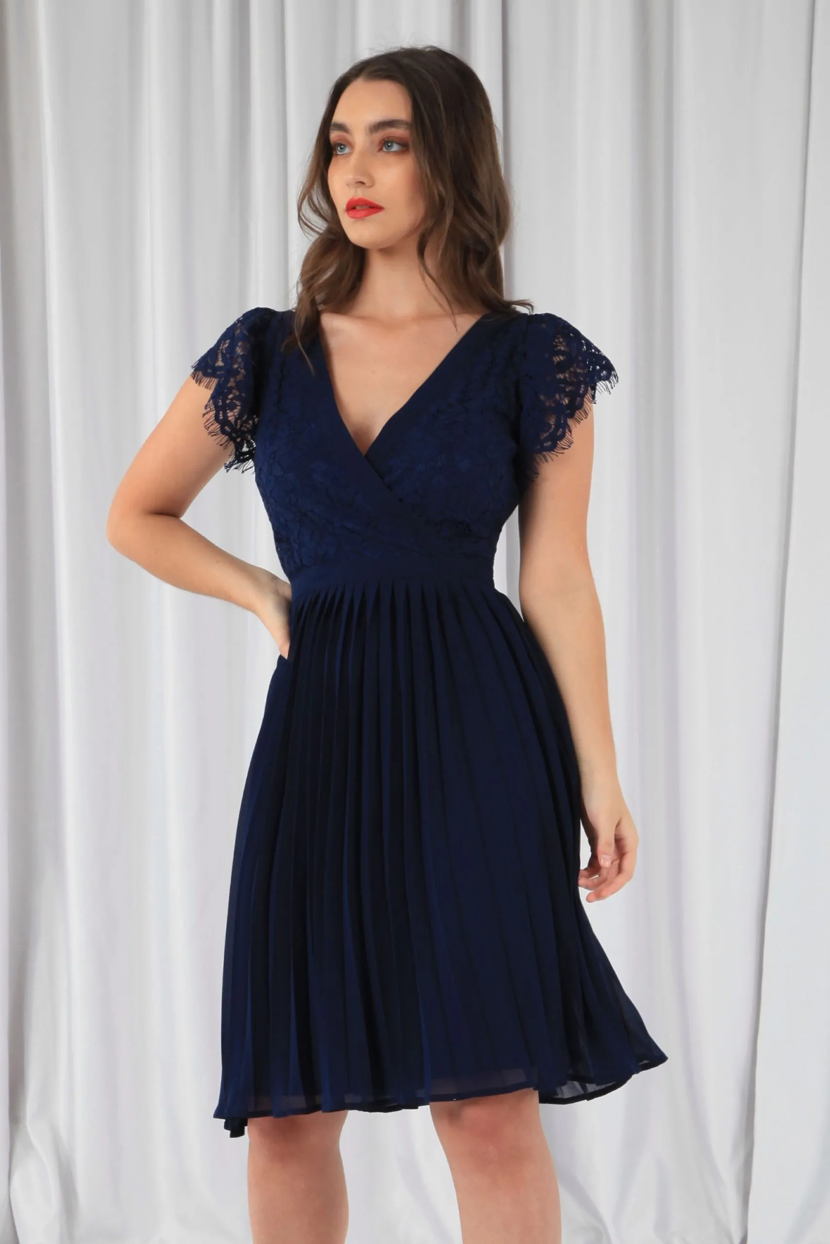 Wrap Lace Chiffon Dress