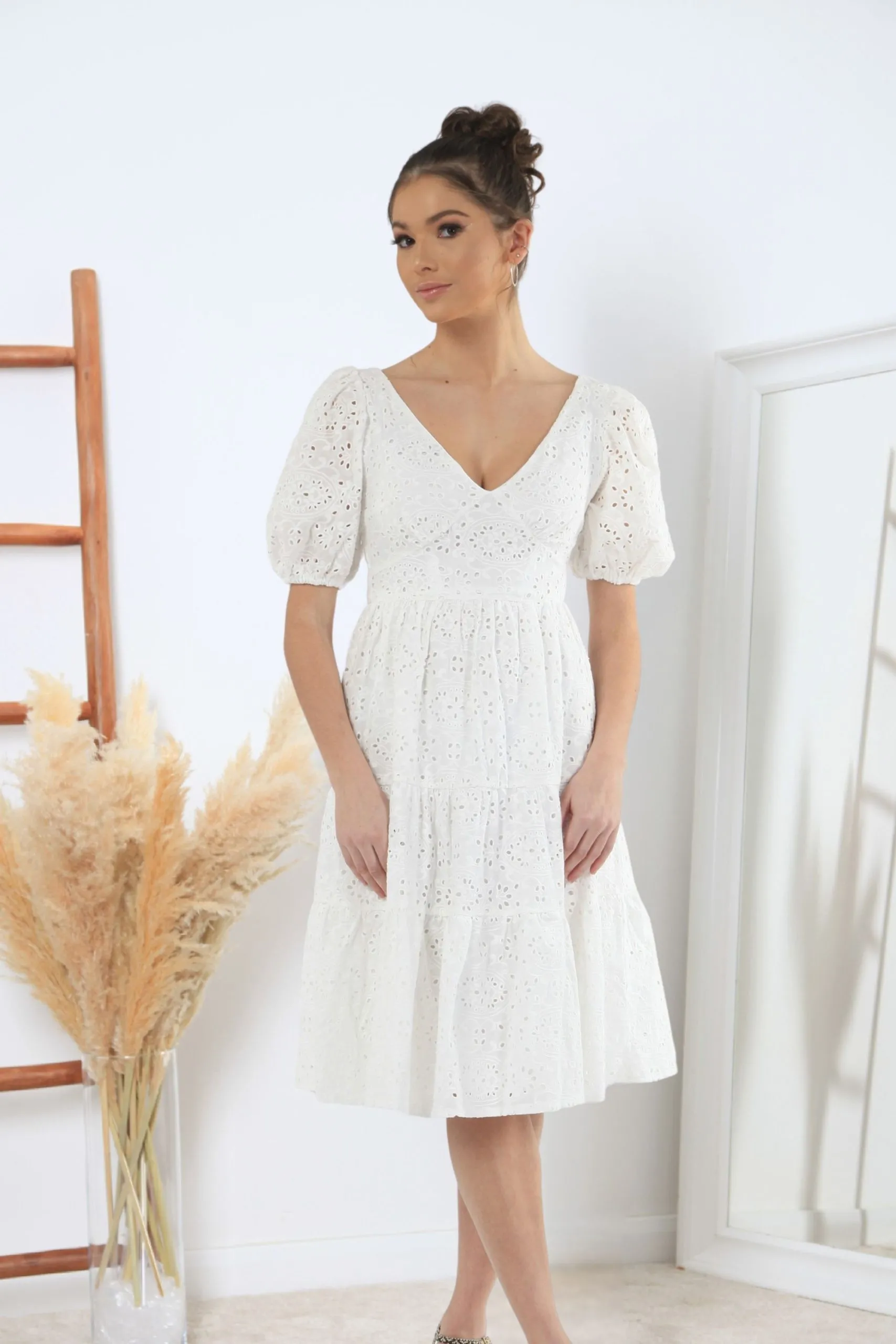 Tiered Broderie Dress