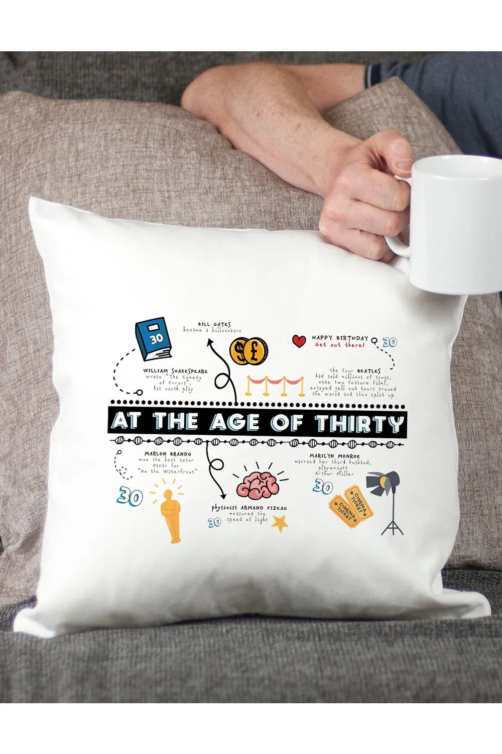 30th Birthday Fun Facts Cushion Gift
