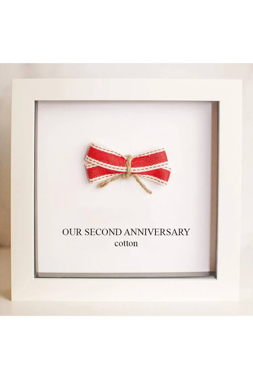 2nd Anniversary Handmade Cotton Framed Gift