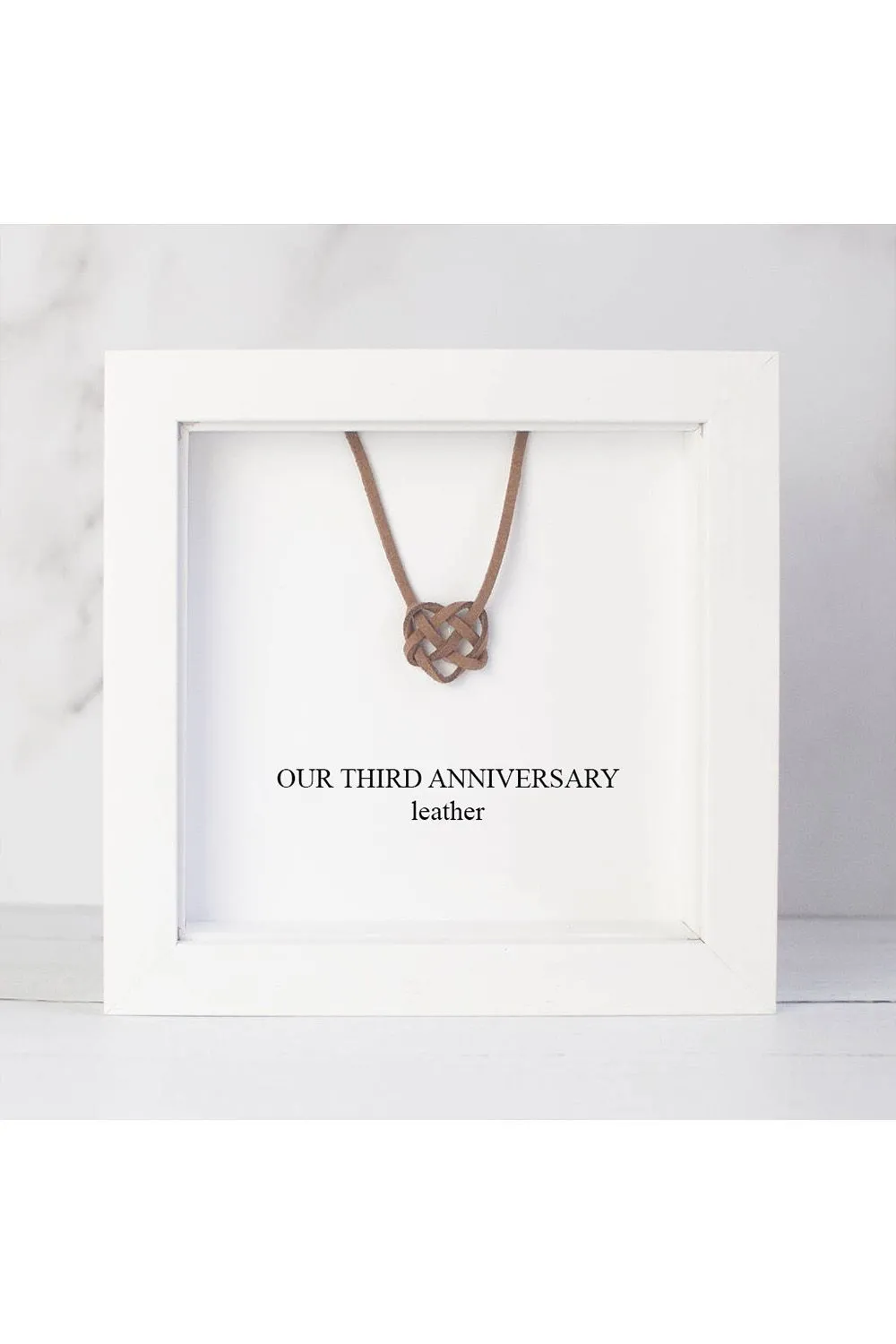 3rd Anniversary Handmade Vegan Leather Framed Gift