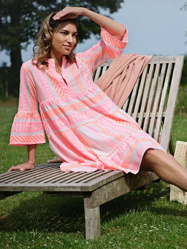 Aztec Neon Jacquard Dress