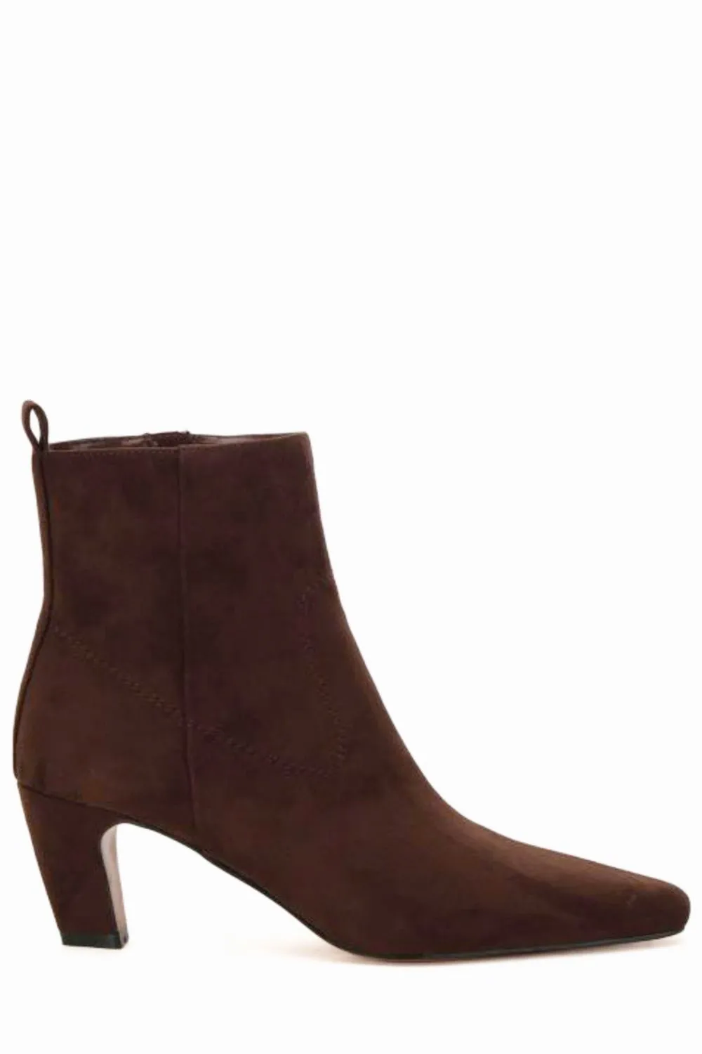 Gia Black Mid Heel Point Ankle Boot