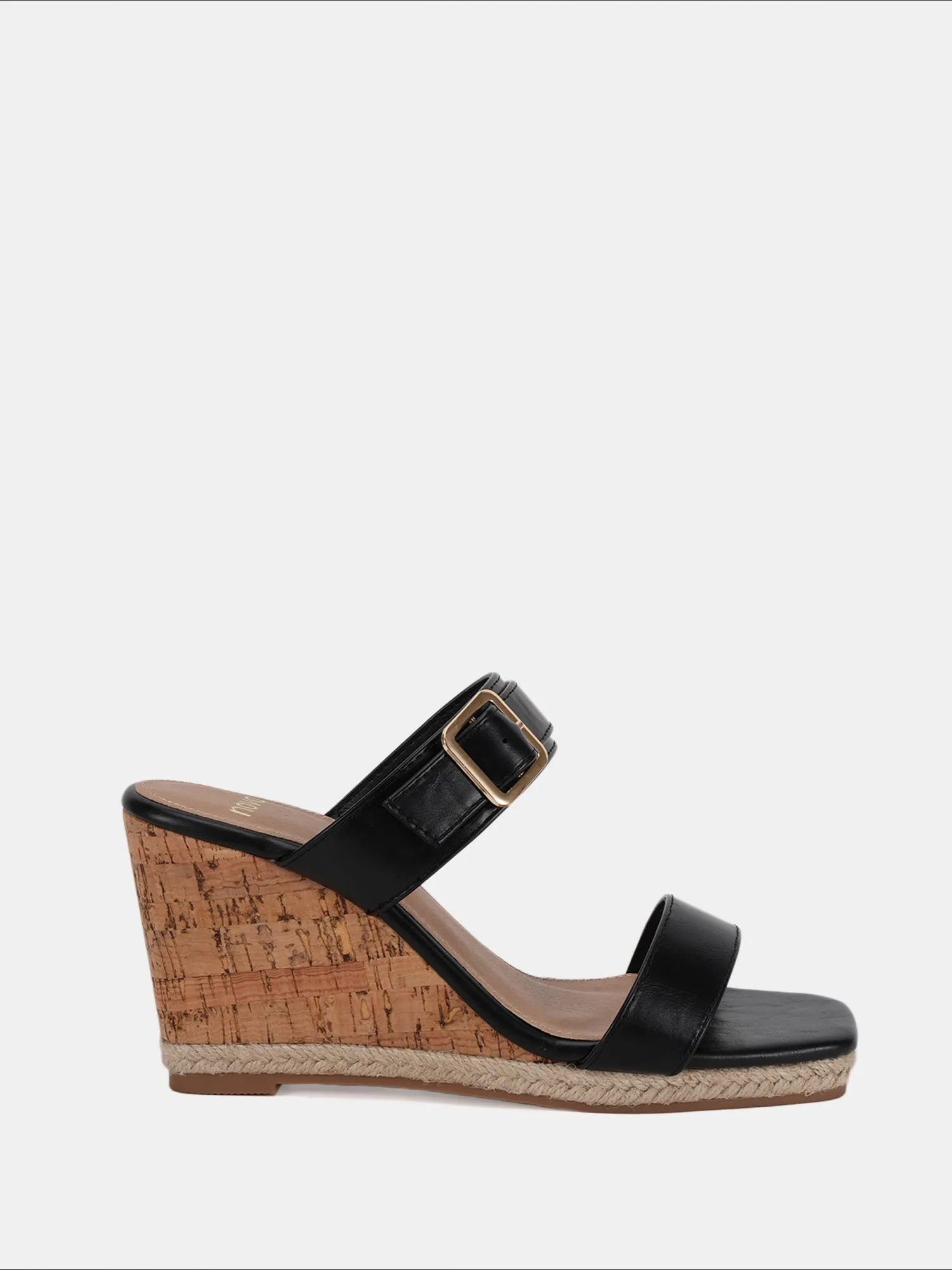 'Birch' Buckle Mule Wedge Sandal