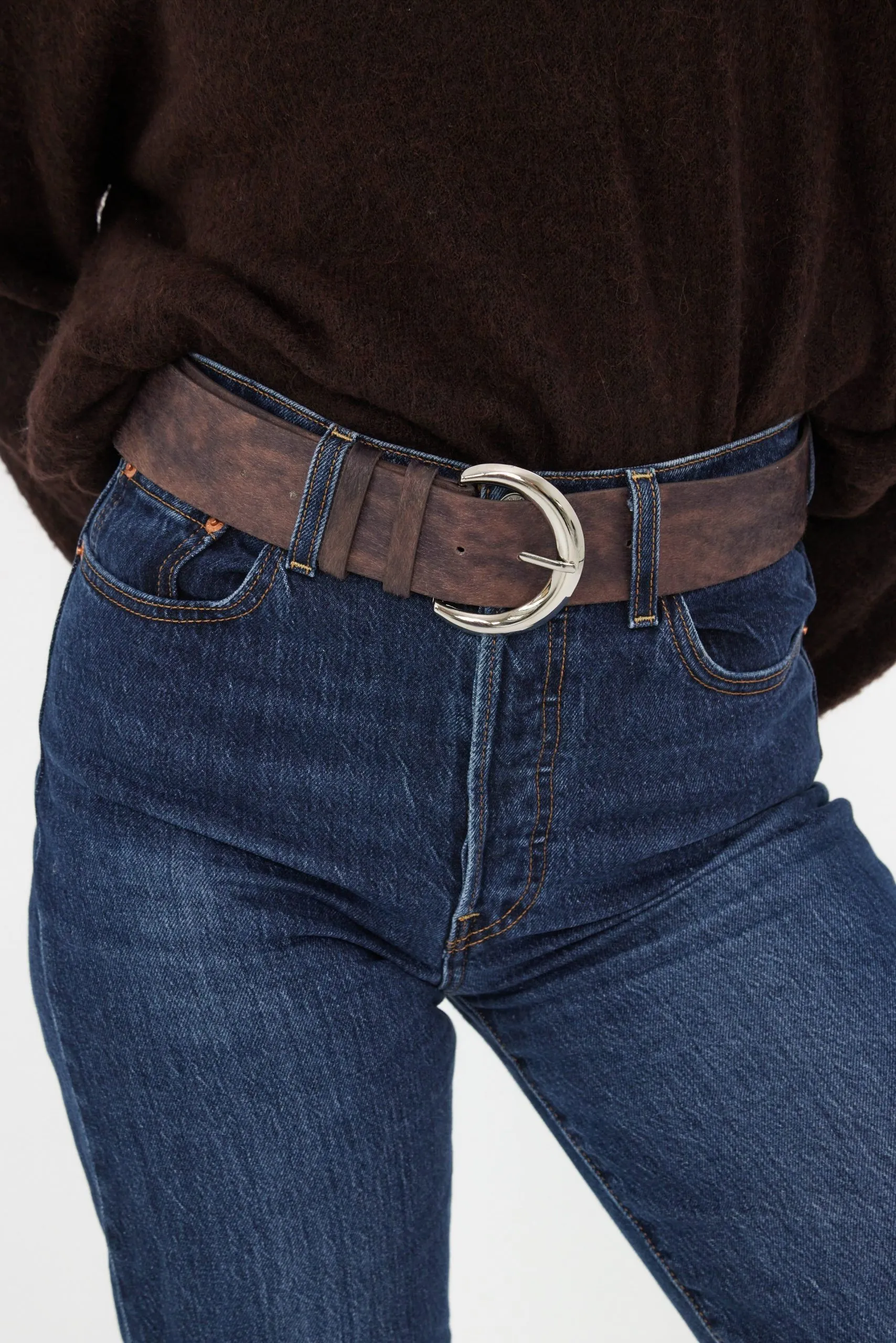 Wide Pony Skin Hip Belt