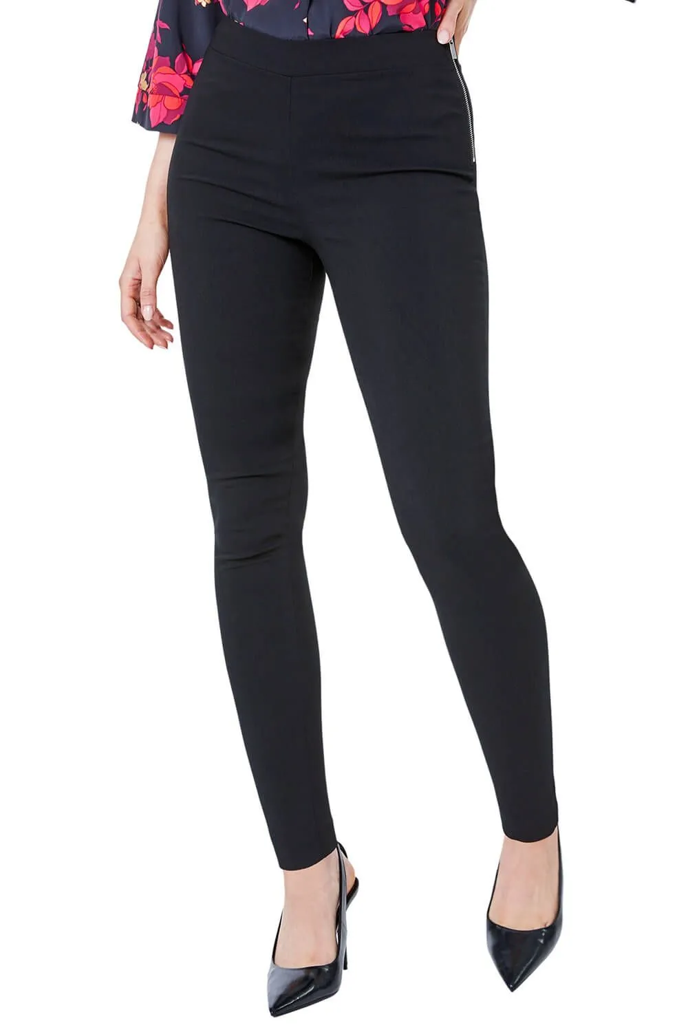 Full Length Side Zip Elastic Waist Trouser