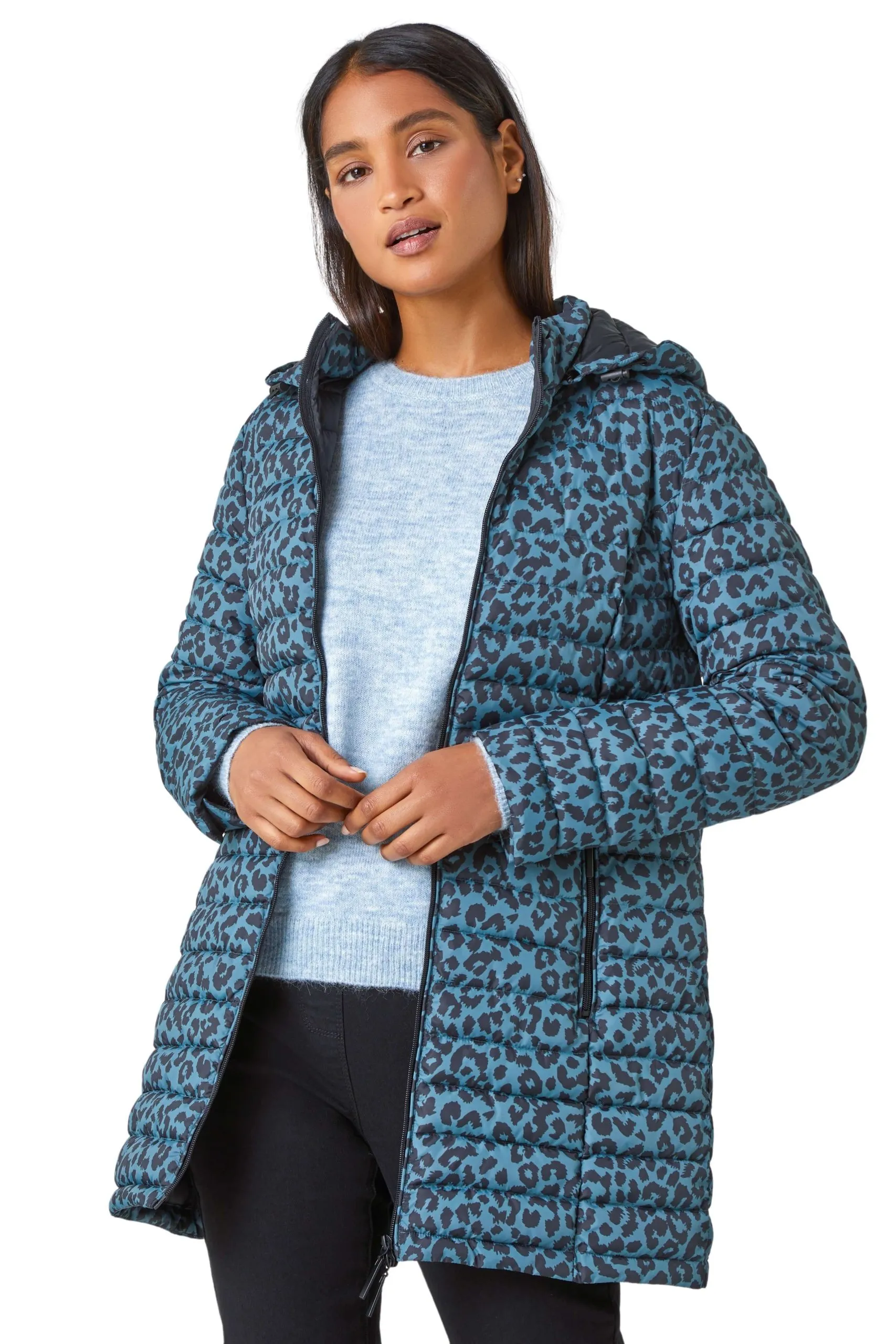 Animal Print Lightweight Padded Coat