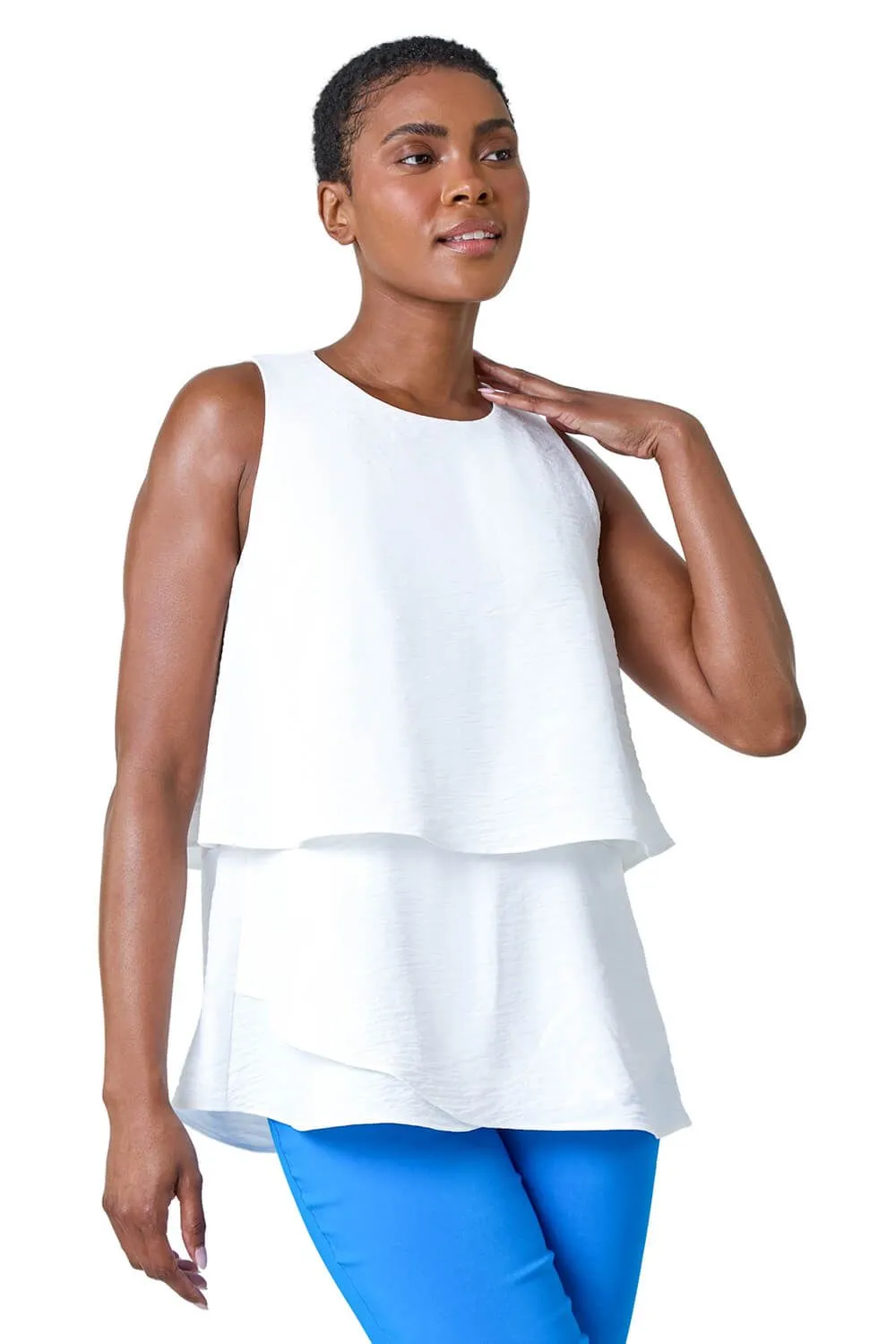 Tiered Sleeveless Vest Top