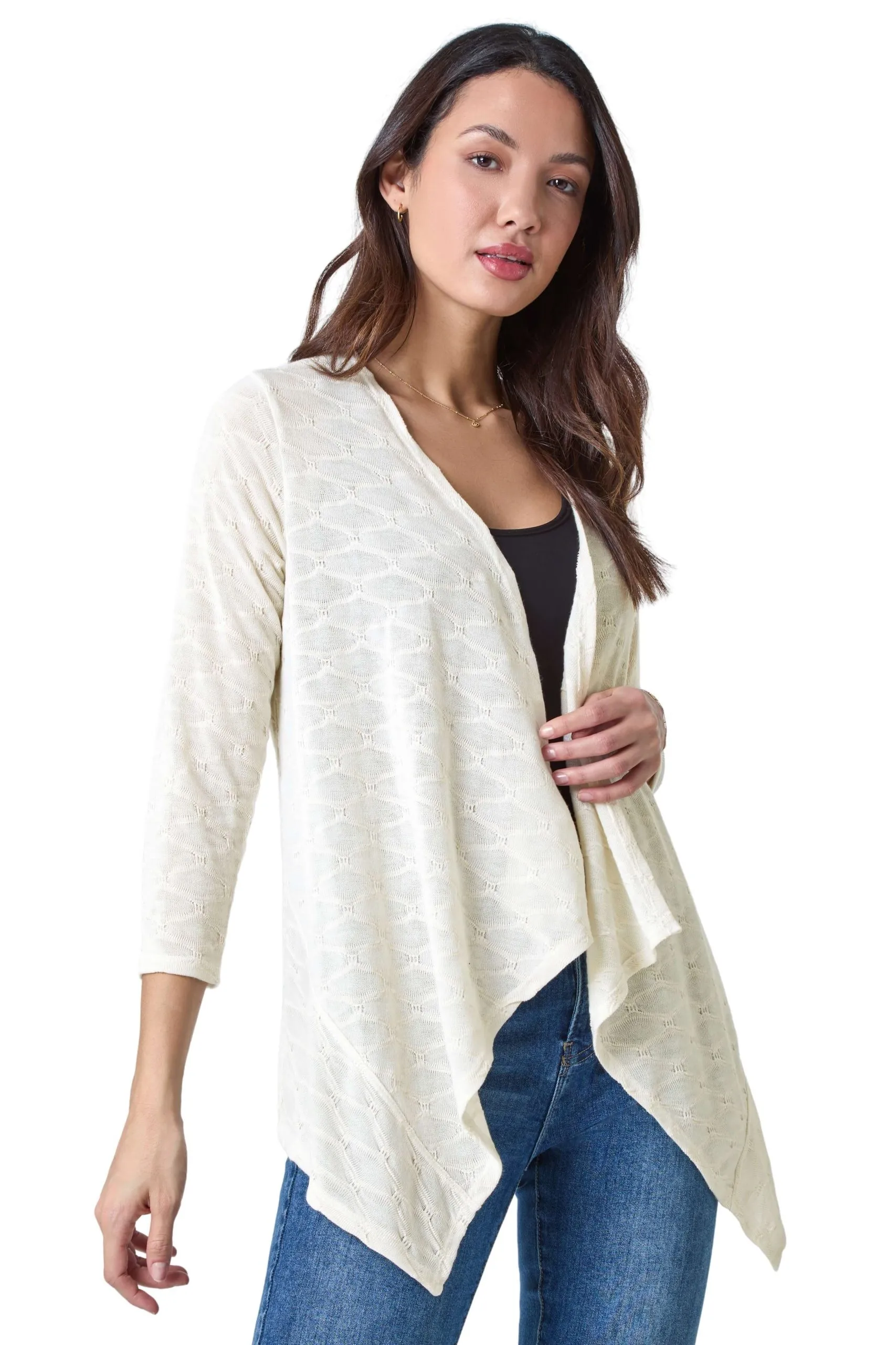Textured Waterfall Knit Cardigan