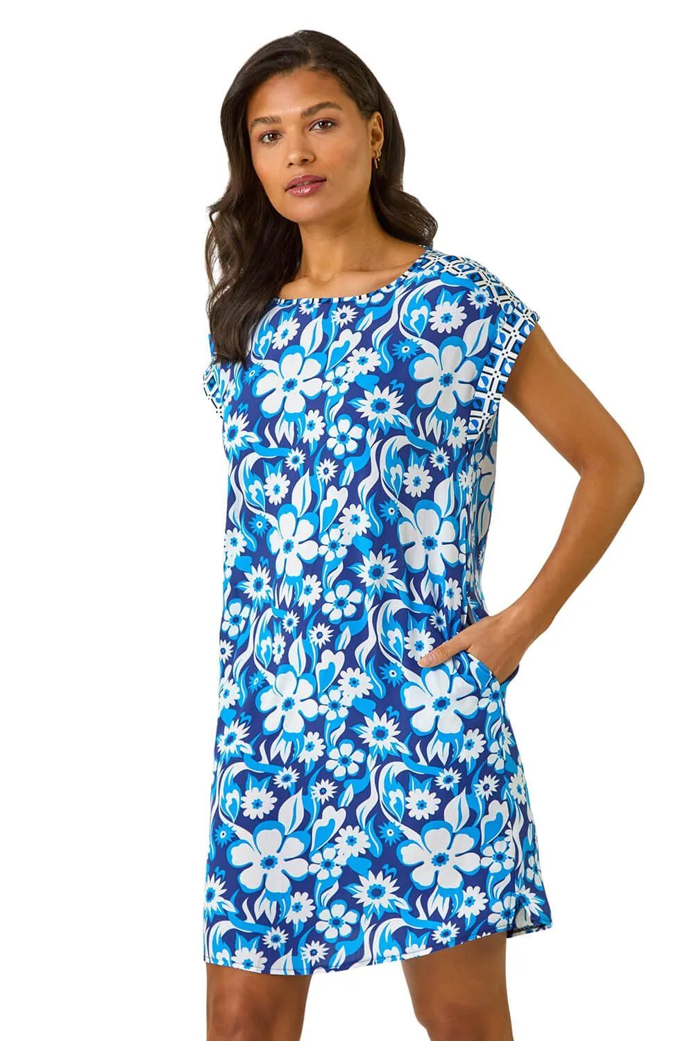 A-Line Floral T-Shirt Dress