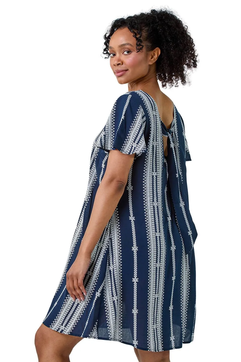Petite Stripe Print T-Shirt Dress