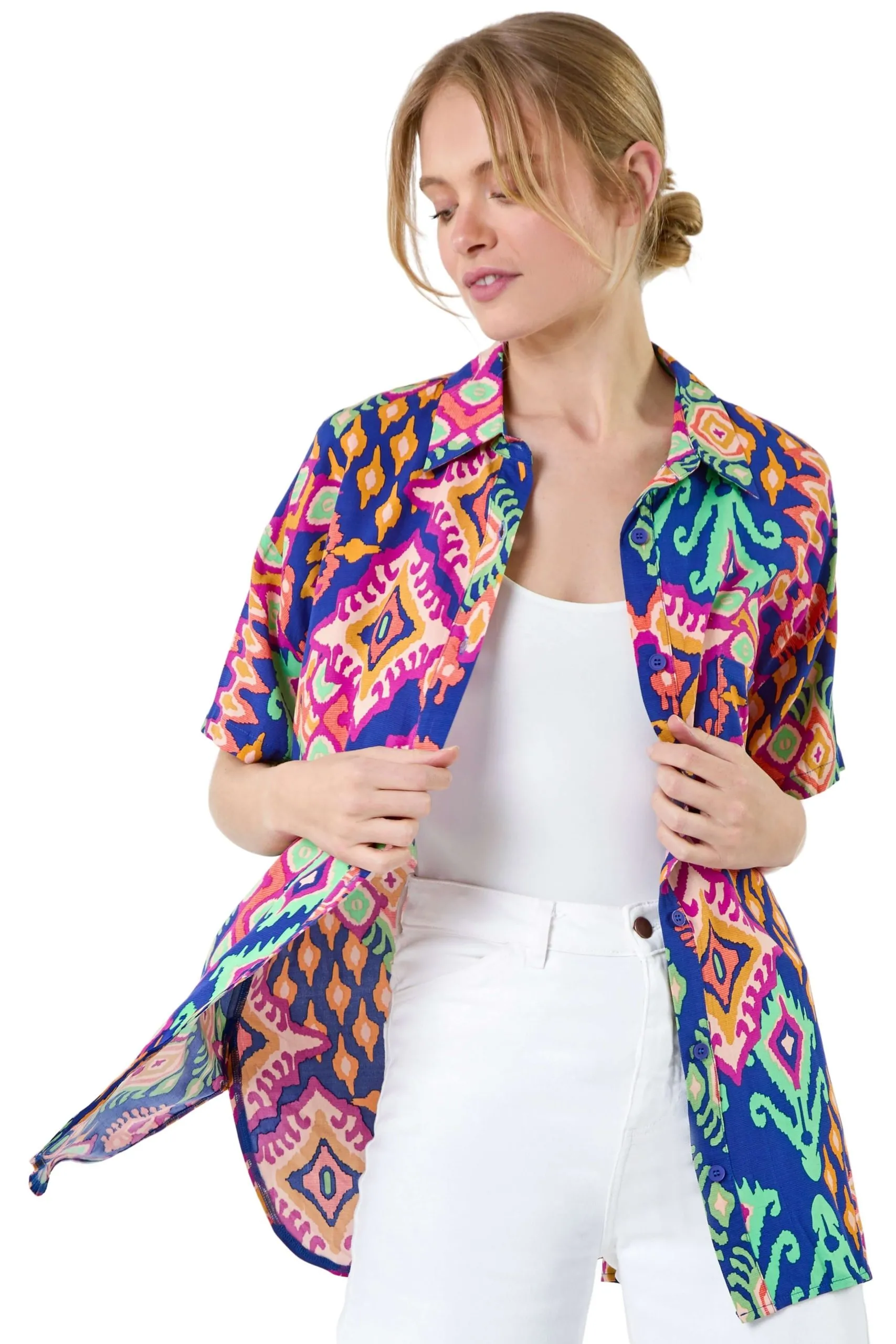 Aztec Print Short Sleeve Shirt