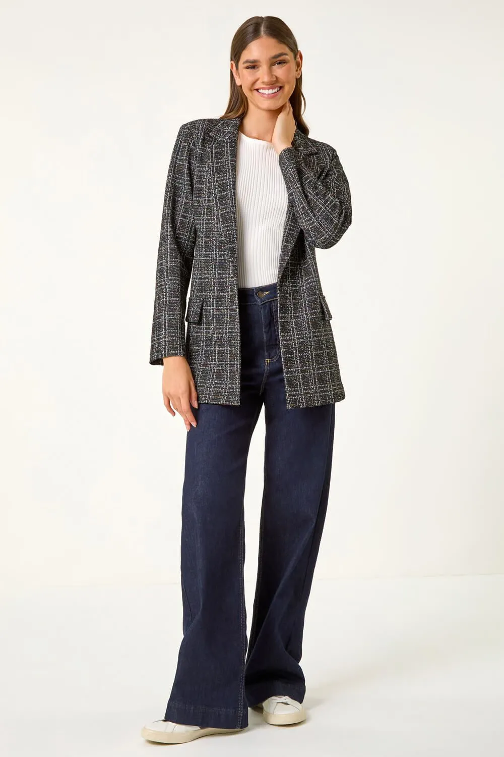 Textured Longline Blazer
