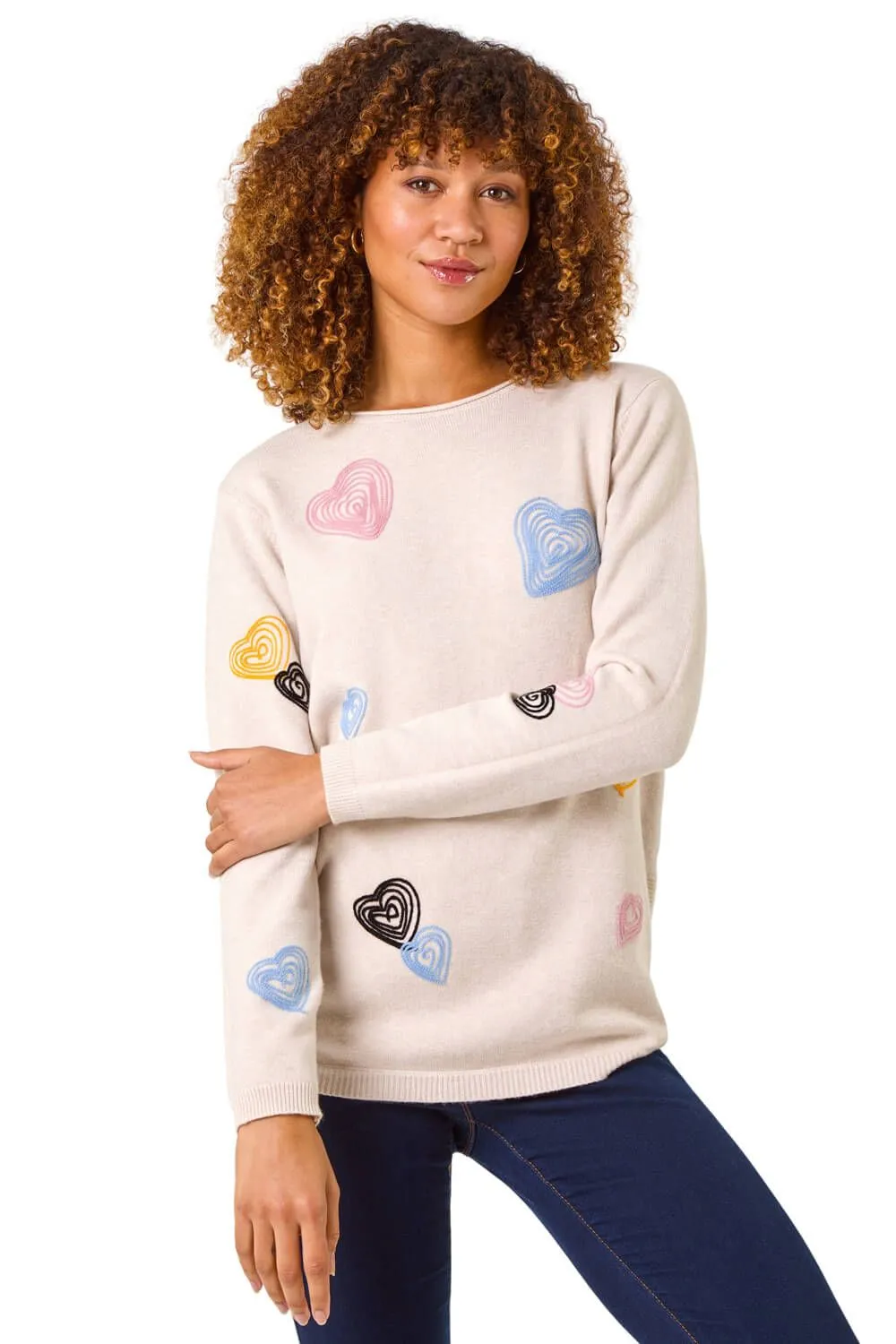 Heart Stitch Crew Neck Jumper
