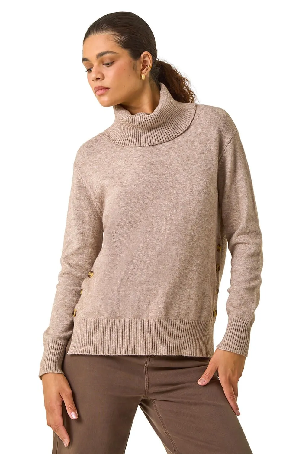 Soft Roll Neck Knit Jumper