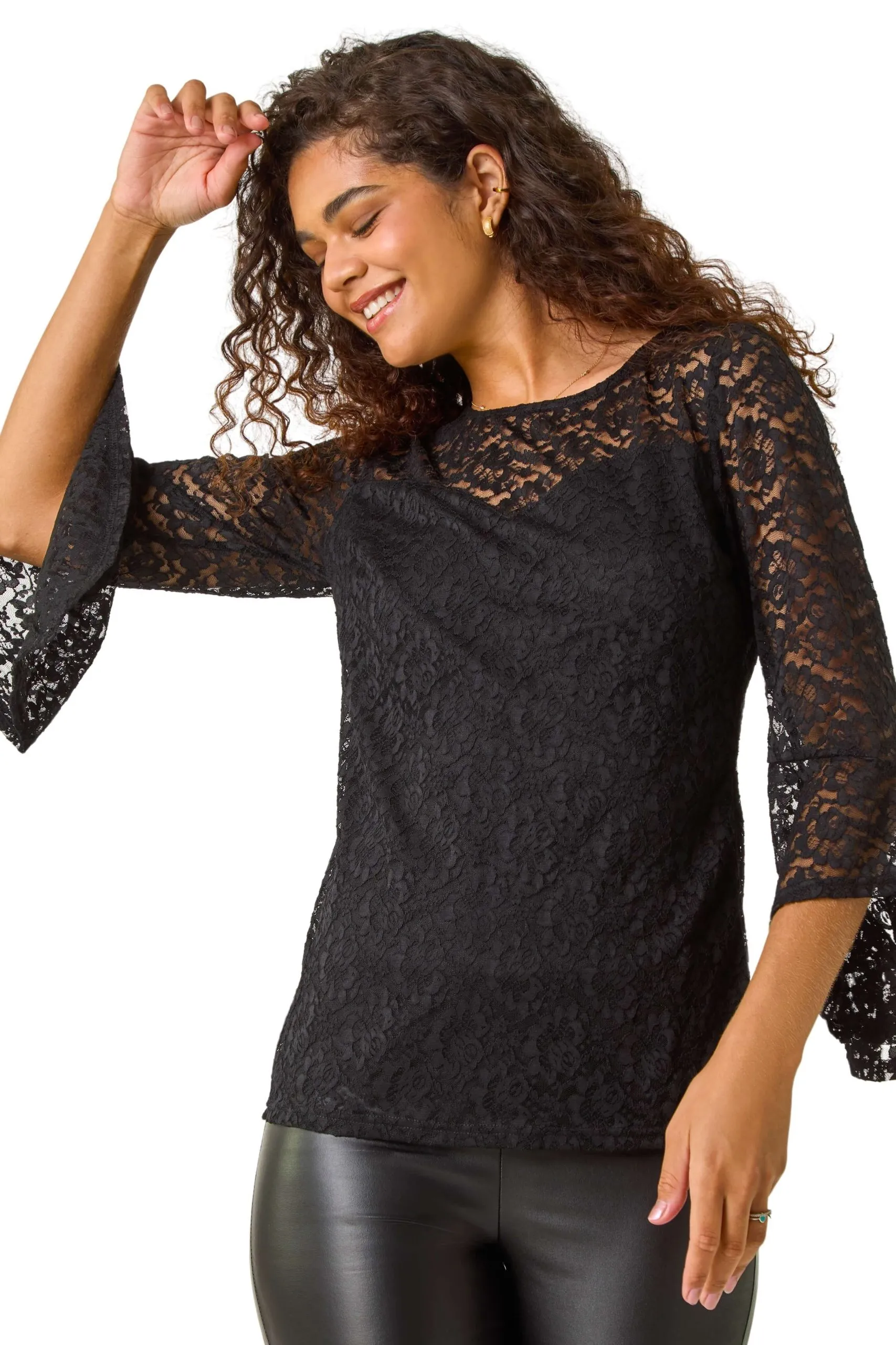 Sweetheart Neck Lace Tunic Top