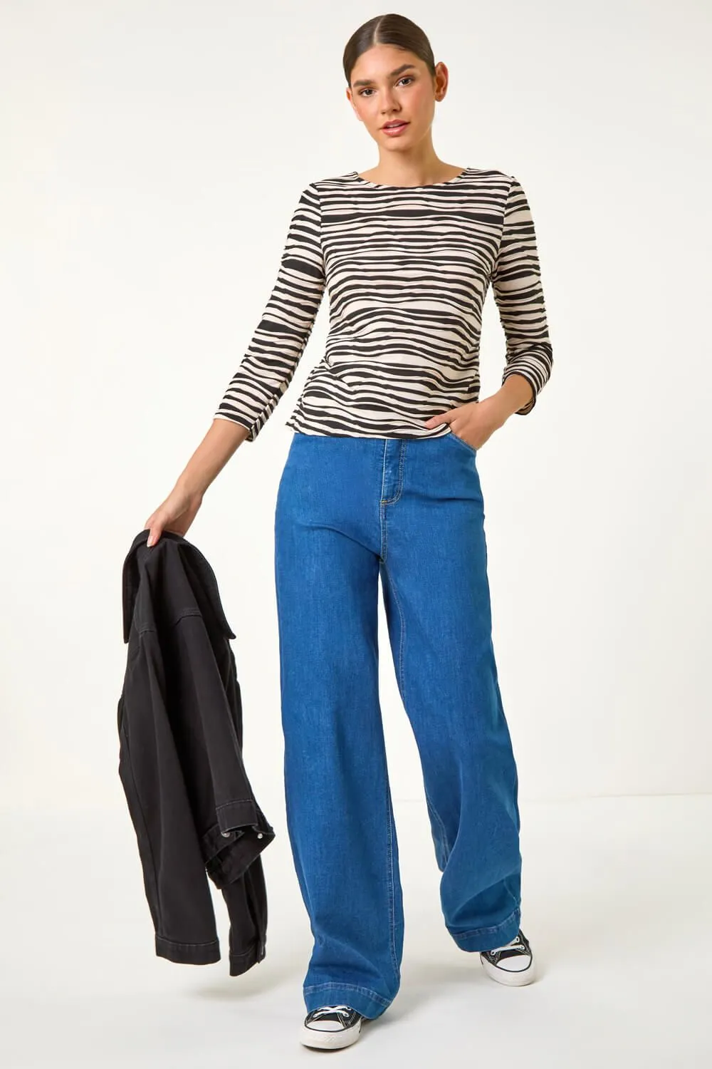 Stretch Textured Stripe Top